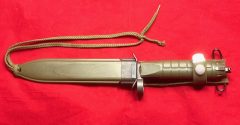 HK-Excellent Condition Green 7-Rib AG3 Type 2 Bayonet & Mathing Sheath, Eickhorn for the HK91, G3 & HK93